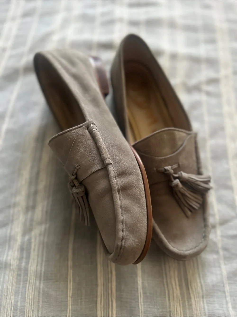 Sam Edelman Aggie Suede Tassel Loafers Grey | 9